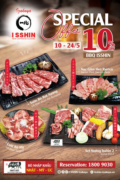 SPECIAL OFFER 10% MENU BBQ ISSHIN